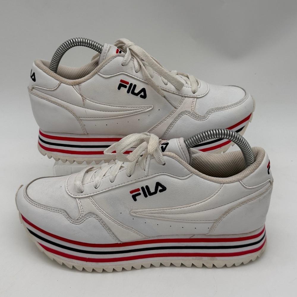 Fila Women's Orbit Stripe Platform Women's Size 8.5 White - Red Blue Stripes